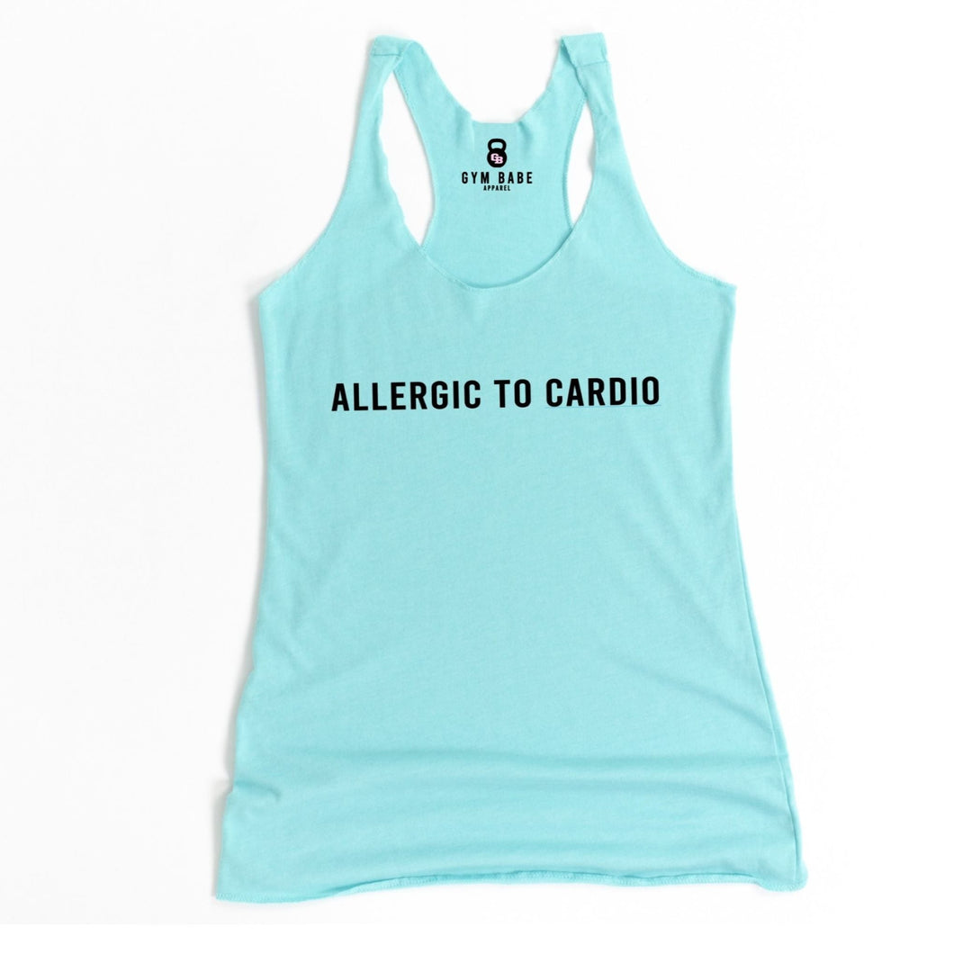 Allergic To Cardio Racerback Tank - Gym Babe Apparel