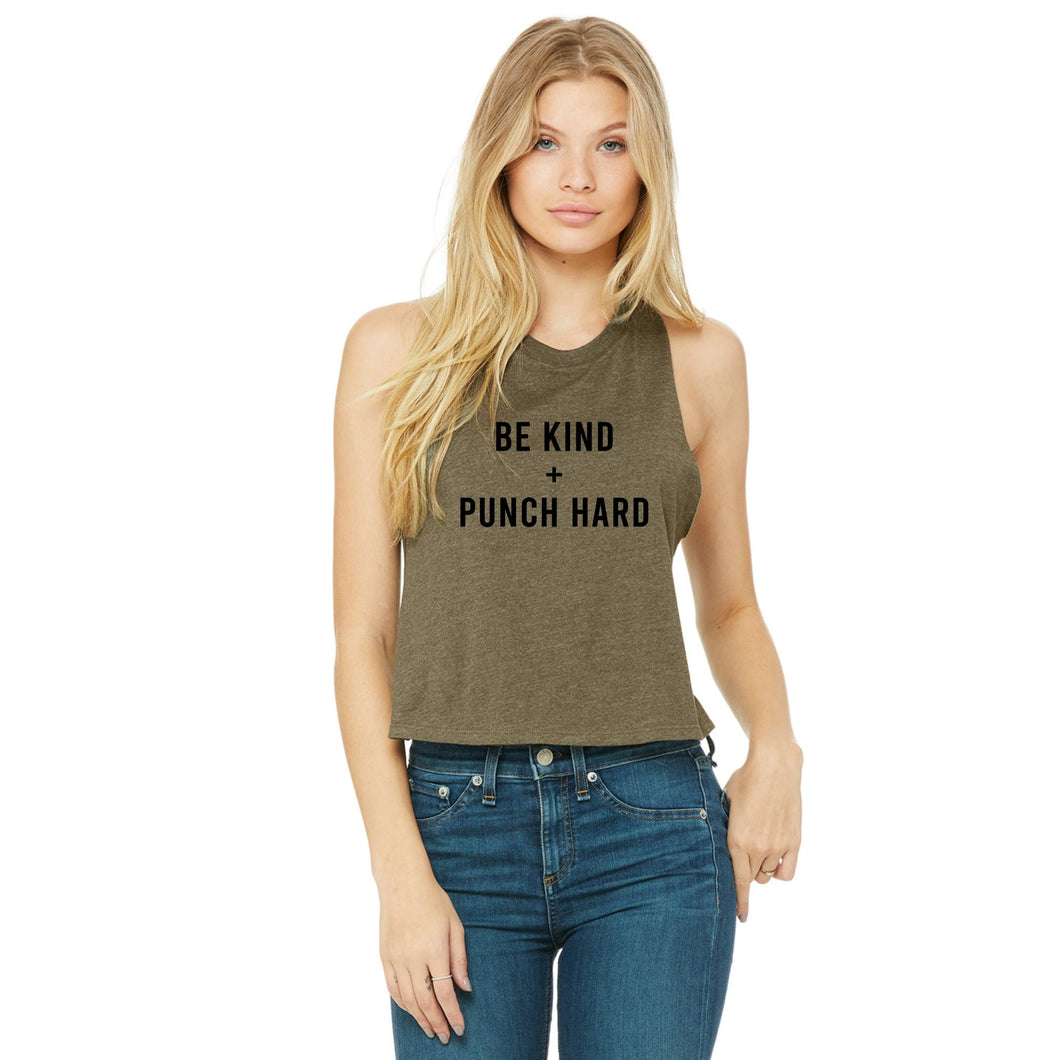 Be Kind and Punch Hard Crop Top - Gym Babe Apparel