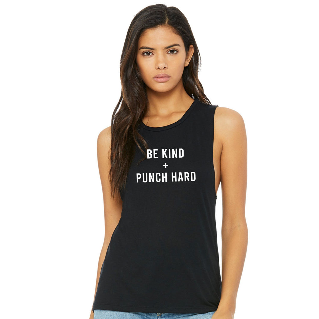 Be Kind and Punch Hard Muscle Tank - Gym Babe Apparel