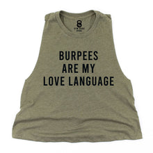 Load image into Gallery viewer, Burpees Are My Love Language Crop Top - Gym Babe Apparel
