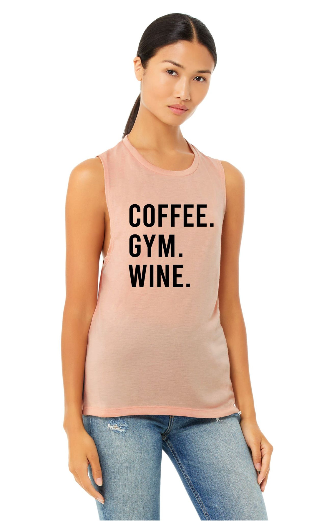 Coffee Gym Wine Muscle Tank - Gym Babe Apparel