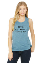 Load image into Gallery viewer, Coffee Heavy Weights Gangsta Rap Muscle Tank - Gym Babe Apparel
