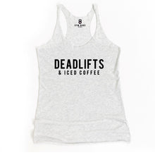 Load image into Gallery viewer, Deadlifts and Iced Coffee Racerback Tank - Gym Babe Apparel
