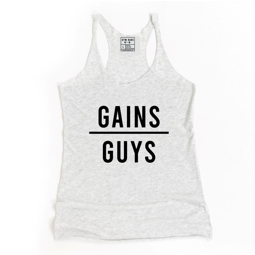 Gains Over Guys Racerback Tank - Gym Babe Apparel