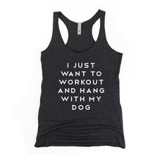 Load image into Gallery viewer, Workout And Hang With My Dog Racerback Tank - Gym Babe Apparel
