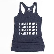 Load image into Gallery viewer, I Love Hate Running Racerback Tank - Gym Babe Apparel
