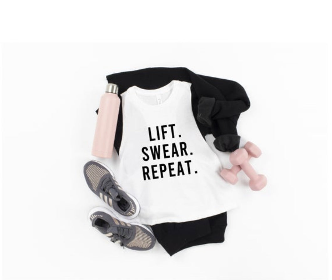 LIFT SWEAR REPEAT Crop Top - Gym Babe Apparel