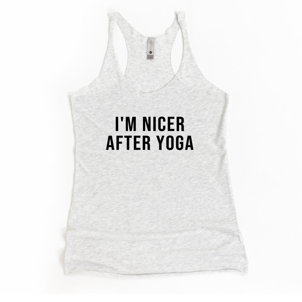 I'm Nicer After Yoga Racerback Tank - Gym Babe Apparel