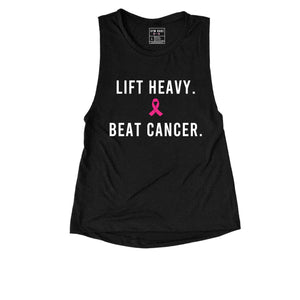 Lift Heavy Beat Cancer Muscle Tank - Gym Babe Apparel