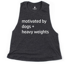 Load image into Gallery viewer, Motivated By Dogs and Heavy Weights Crop Top - Gym Babe Apparel
