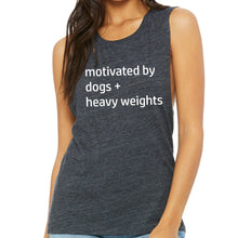 Load image into Gallery viewer, Motivated By Dogs and Heavy Weights Muscle Tank - Gym Babe Apparel
