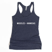 Load image into Gallery viewer, Muscles and Mimosas Racerback Tank - Gym Babe Apparel
