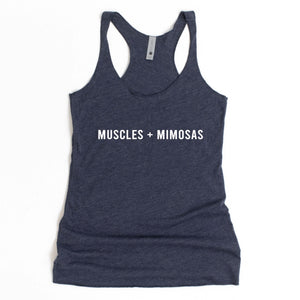 Muscles and Mimosas Racerback Tank - Gym Babe Apparel