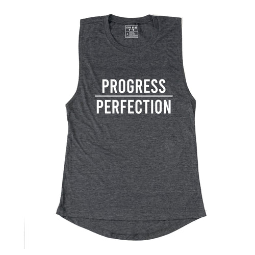 Progress Over Perfection Muscle Tank - Gym Babe Apparel