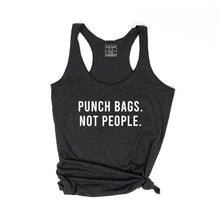 Load image into Gallery viewer, Punch Bags Not People Racerback Tank - Gym Babe Apparel
