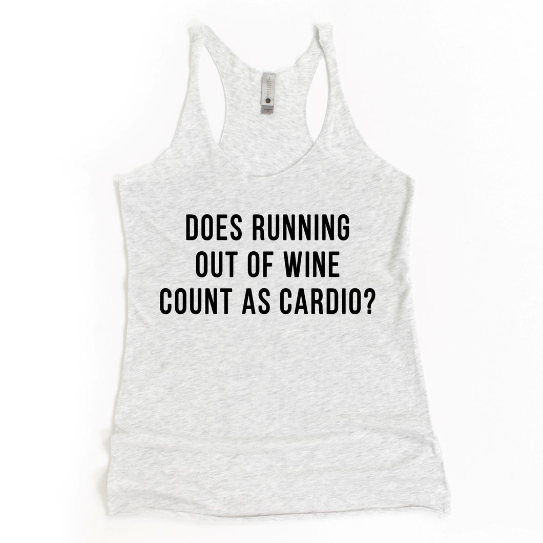 Does Running Out Of Wine Racerback Tank - Gym Babe Apparel