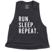 Load image into Gallery viewer, Run Sleep Repeat Crop Top - Gym Babe Apparel
