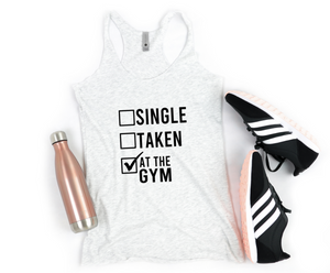 I'm Single But My Abs Are Engaged- Racerback Tank - Gym Babe Apparel