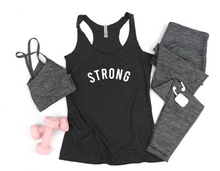 Load image into Gallery viewer, Strong - Racerback Tank - Gym Babe Apparel
