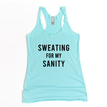 Load image into Gallery viewer, Sweating For My Sanity Racerback Tank - Gym Babe Apparel
