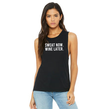 Load image into Gallery viewer, Sweat Now Wine Later Muscle Tank - Gym Babe Apparel
