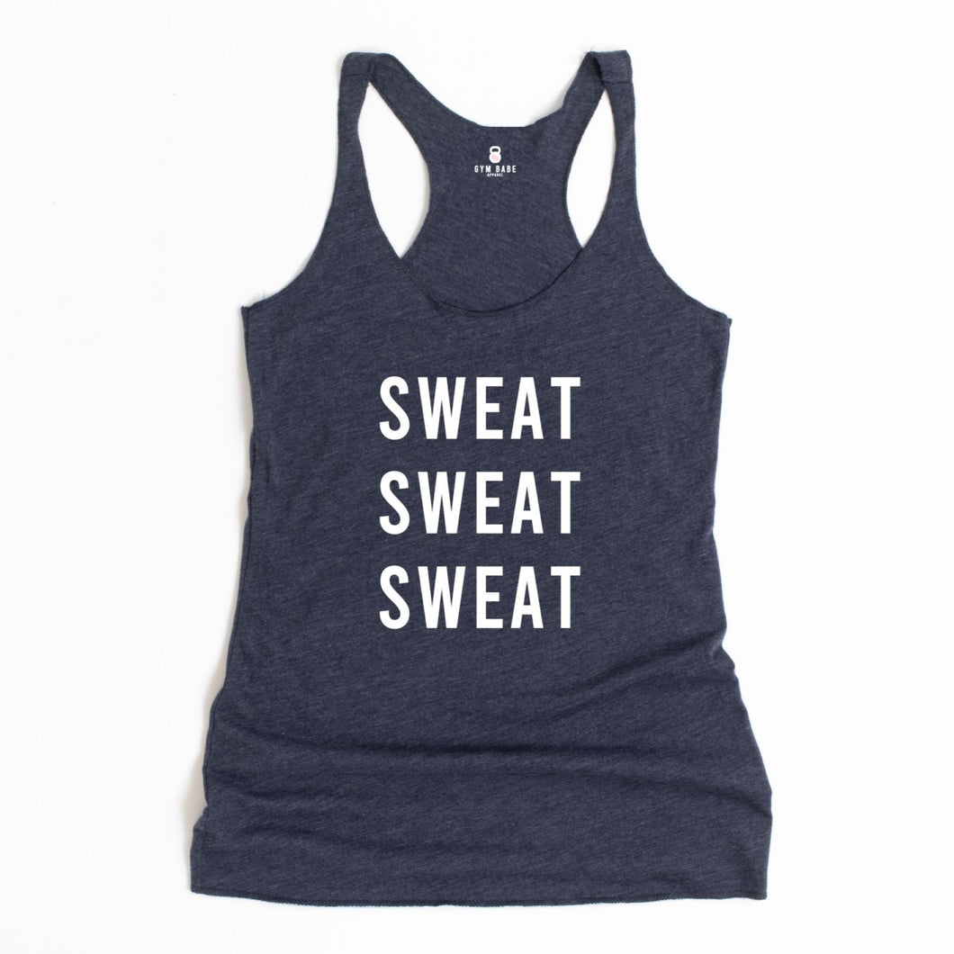 Sweat Sweat Sweat Racerback Tank - Gym Babe Apparel