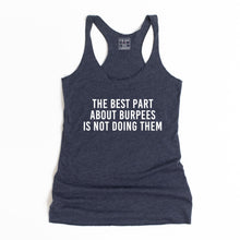 Load image into Gallery viewer, The Best Part About Burpees Racerback Tank - Gym Babe Apparel
