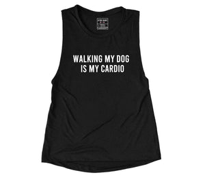 Walking My Dog Muscle Tank - Gym Babe Apparel