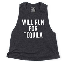 Load image into Gallery viewer, Will Run For Tequila Crop Top - Gym Babe Apparel
