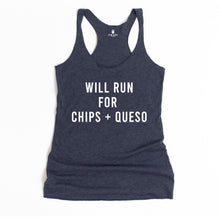 Load image into Gallery viewer, Will Run For Chips and Queso Racerback Tank - Gym Babe Apparel
