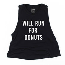 Load image into Gallery viewer, Will Run For Donuts Crop Top - Gym Babe Apparel
