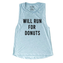Load image into Gallery viewer, Will Run For Donuts Muscle Tank - Gym Babe Apparel
