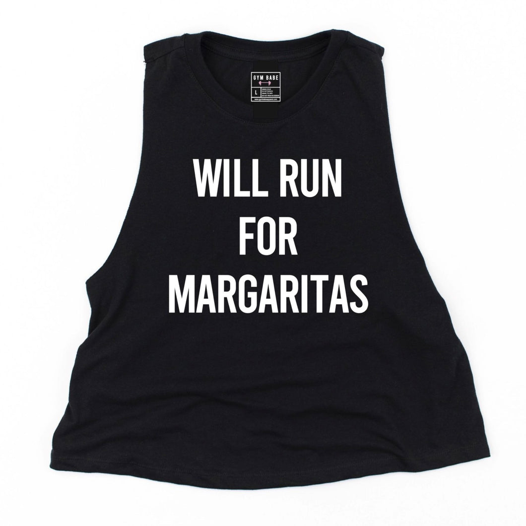 Will Run For Margaritas Crop Top - Gym Babe Apparel