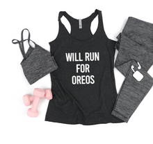 Load image into Gallery viewer, Will Run For Oreos- Racerback Tank - Gym Babe Apparel
