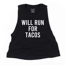 Load image into Gallery viewer, Will Run For Tacos Crop Top - Gym Babe Apparel
