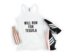Load image into Gallery viewer, Will Run For Tequila - Racerback Tank - Gym Babe Apparel
