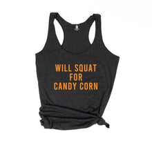 Load image into Gallery viewer, Will Squat For Candy Corn Racerback Tank - Gym Babe Apparel
