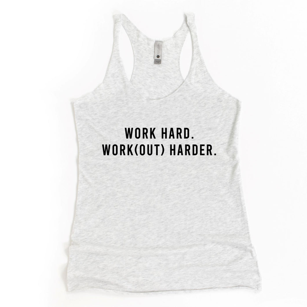 Work Hard, Workout Harder Racerback Tank - Gym Babe Apparel