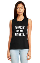 Load image into Gallery viewer, Workin&#39; On My Fitness Muscle Tank - Gym Babe Apparel
