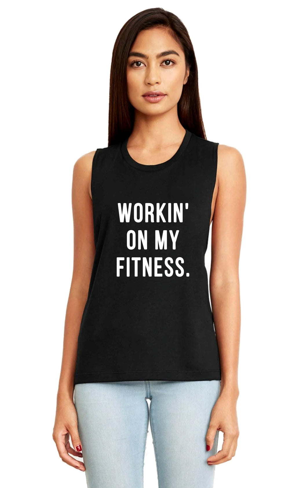 Workin' On My Fitness Muscle Tank - Gym Babe Apparel
